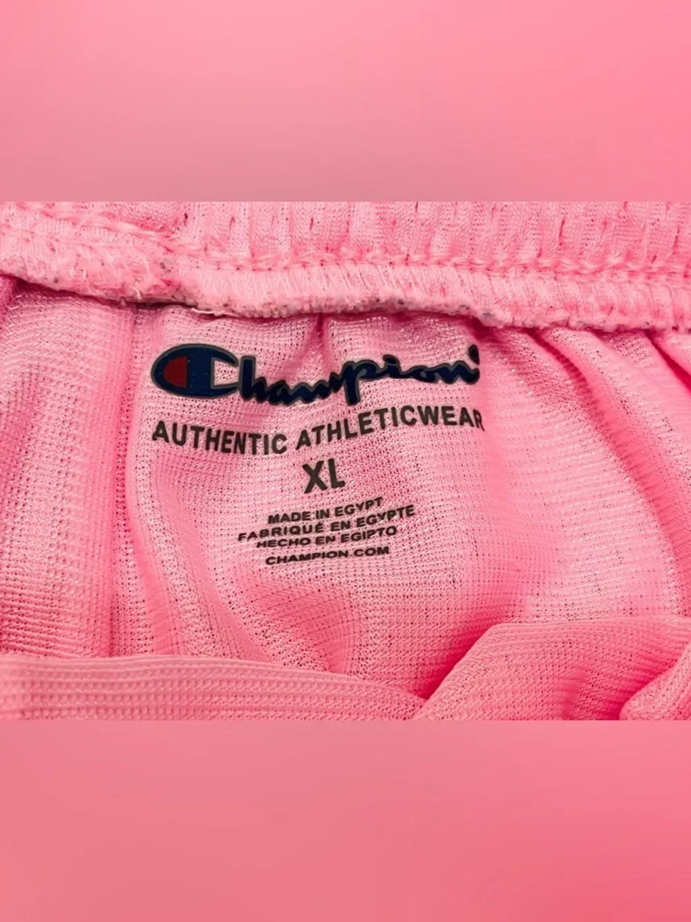 Champion Pink Vibrant Mesh Authentic Athletic Shorts w Script Logo Girls Sz XL